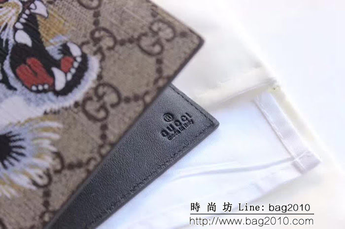 GUCCI古馳 經典款 G家老虎圖案 雙折皮夾 138042 WTG1831